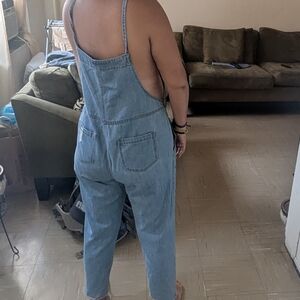 Fashion Nova Women's Light Blue Denim Overalls